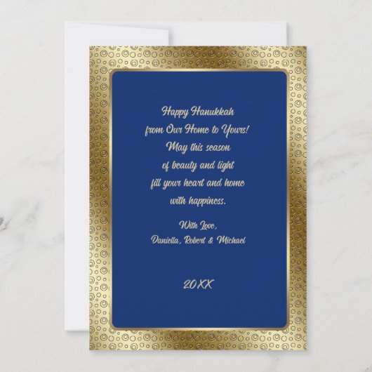 Happy Hanukkah.  Wenskaarten Feestdagenkaart (Achterkant)