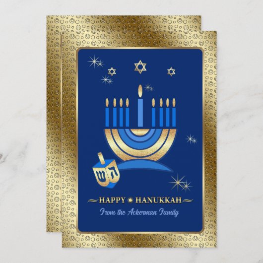 Happy Hanukkah.  Wenskaarten Feestdagenkaart (Voorkant / Achterkant)