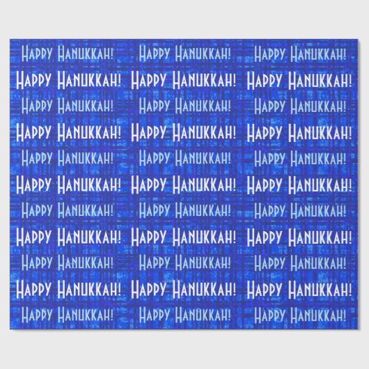 Happy Hanukkah White en Blue Pset Wrapping Paper Cadeaupapier (Vlak)