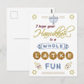 Happy Hanukkah Whole Latke Fun Funny Briefkaart (Voorkant / Achterkant)
