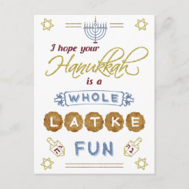 Happy Hanukkah Whole Latke Fun Funny Briefkaart