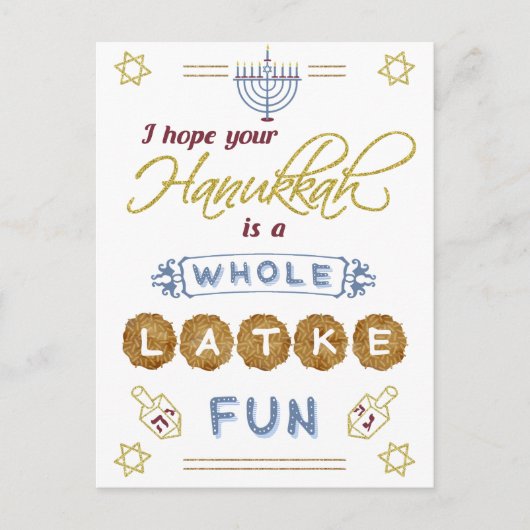 Happy Hanukkah Whole Latke Fun Funny Briefkaart (Voorkant)
