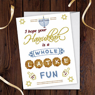 Happy Hanukkah Whole Latke Fun Funny Custom Kaart
