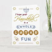 Happy Hanukkah Whole Latke Fun Funny Custom Kaart (Voorkant)