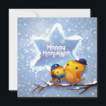 Happy Hanukkah Winter Snow Birds<br><div class="desc">In dit ontwerp van feestdagen staan twee vogels op een met sneeuw beladen boomtak met een kippah en sjaal met een sneeuw op de achtergrond. De tekst "Happy Hannukah" in de moderne witte typografie in de ster van David. #hanukkah #chanukah #feestdagen #seizoensgebonden #feestive #winter #sneeuw #vogels #scarf #kippah #jwish #pet...</div>