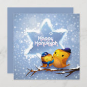 Happy Hanukkah Winter Snow Birds (Voorkant / Achterkant)