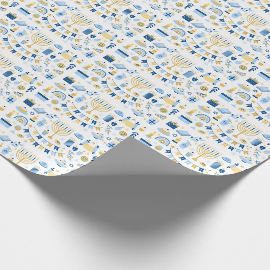 Happy Hanukkah Wrapping Paper Cadeaupapier (Hoek)