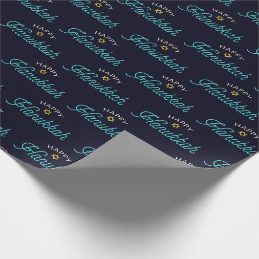 Happy Hanukkah Wrapping Paper Cadeaupapier (Hoek)