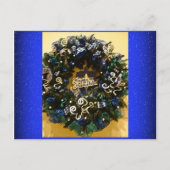 Happy Hanukkah Wreath Jewish Holiday Greeting Briefkaart (Voorkant)
