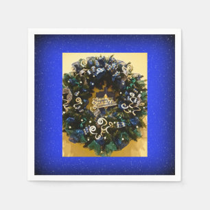 Happy Hanukkah Wreath Jewish Holiday Servet