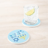 Happy Hanukkah Zandsteen Onderzetter (Zijkant)