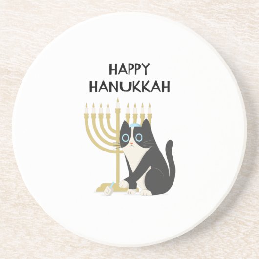 HAPPY HANUKKAH ZANDSTEEN ONDERZETTER (Voorkant)