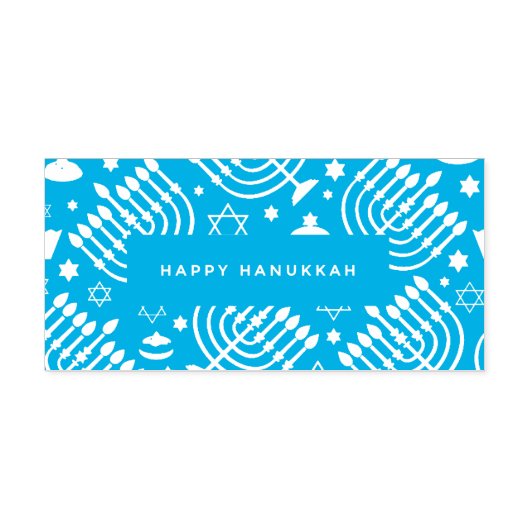 Happy Hanukkah Zelfinktende Stempel (Design)
