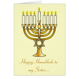 Happy Hanukkah zuster met Menorah