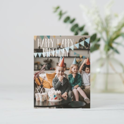 Happy Happy Birthday Flat Kaart (Staand voorkant)