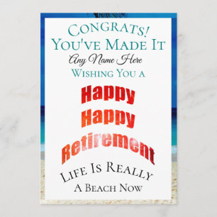 Happy Happy Happy Retirement Congrats en naam - Kaart