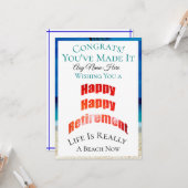 Happy Happy Happy Retirement Congrats en naam - Kaart (Voorkant / Achterkant in situ)