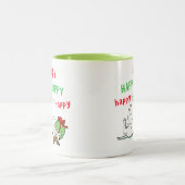 Happy Happy Jack Russell Terrier Schattigee vakant Tweekleurige Koffiemok (Center)