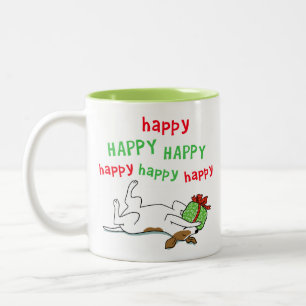 Happy Happy Jack Russell Terrier Schattigee vakant Tweekleurige Koffiemok