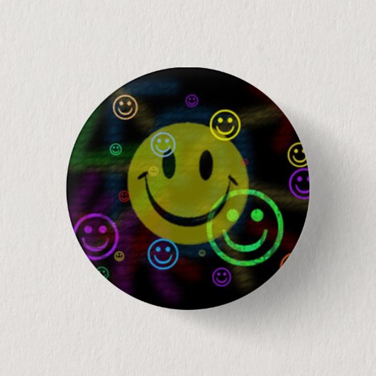 HAPPY HAPPY JOY JOY JOY RONDE BUTTON 3,2 CM (Voorkant)