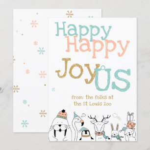Happy Happy JoyoUs Cartoon Animals Kerstmis Kaart