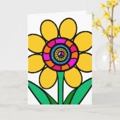 HAPPY, HAPPY, PEACEFUL BIRTHDAY! KAART (Gele Bloem)