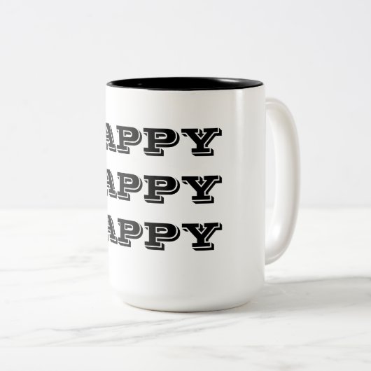 Happy Happy Tweekleurige Koffiemok (Voorkant rechts)