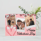 Happy Happy Valentines Day 3 Photo Custom Feestdagenkaart (Staand voorkant)