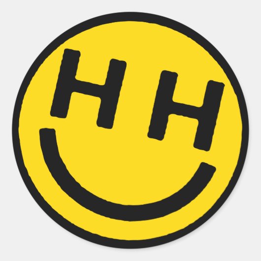 Happy Hardcore Yellow Face Stickers (Voorkant)