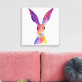 Happy Hare 'Jelly Bean' van Shirley MacArthur Canvas Afdruk (Insitu (Woonkamer))