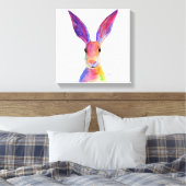 Happy Hare 'Jelly Bean' van Shirley MacArthur Canvas Afdruk (Insitu (Slaapkamer))