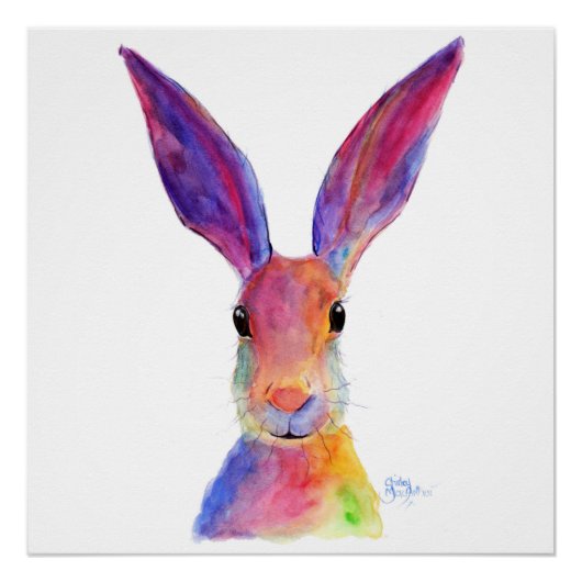 Happy Hare 'Jelly Bean' van Shirley MacArthur Perfect Poster (Voorkant)