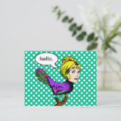 Happy Harpy Anthropomorphic Bird Briefkaart (Staand voorkant)