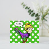 Happy Harpy Anthropomorphic Bird Briefkaart (Staand voorkant)