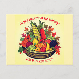 Happy Harvest Cornucopia Uitnodiging Briefkaart