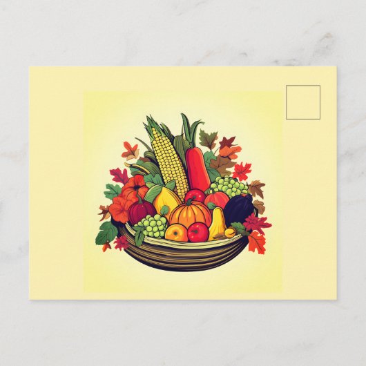 Happy Harvest Cornucopia Uitnodiging Briefkaart (Achterkant)
