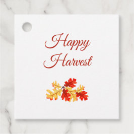 Happy Harvest Red Gold Leaves Bedankjes Labels