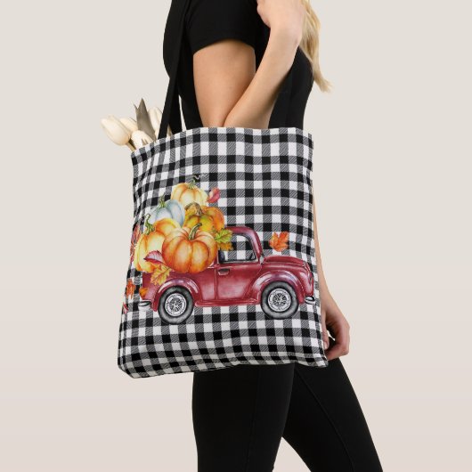 Happy Harvest Red Truck Canvas tas (Dichtbij)