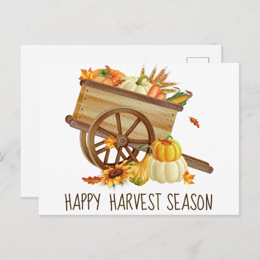 Happy Harvest Seizoen Herfst Vakantie Briefkaart (Voorkant / Achterkant)