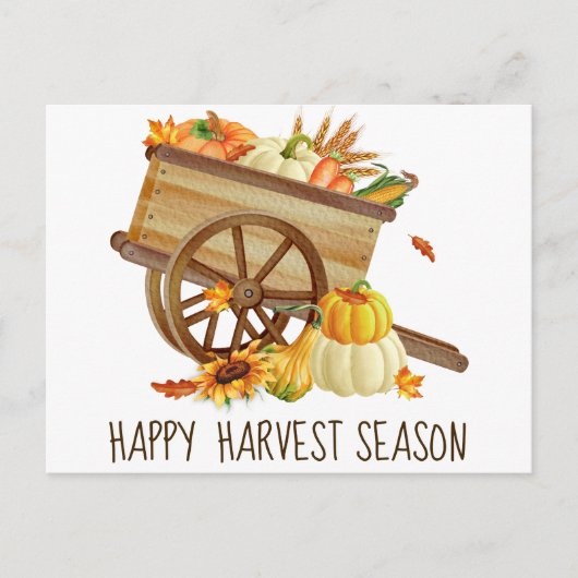 Happy Harvest Seizoen Herfst Vakantie Briefkaart (Voorkant)