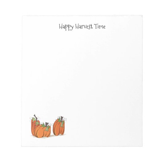 Happy Harvest Time Pumpkins Note Pad Notitieblok (Voorkant)