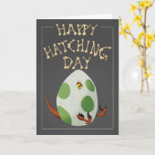 Happy Hatching Day - Dinosaur Birthday-kaart Kaart (Gele Bloem)