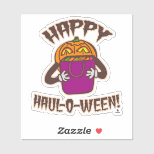 Happy Haul-o-ween Shopping Humor Halloween Cartoon Sticker