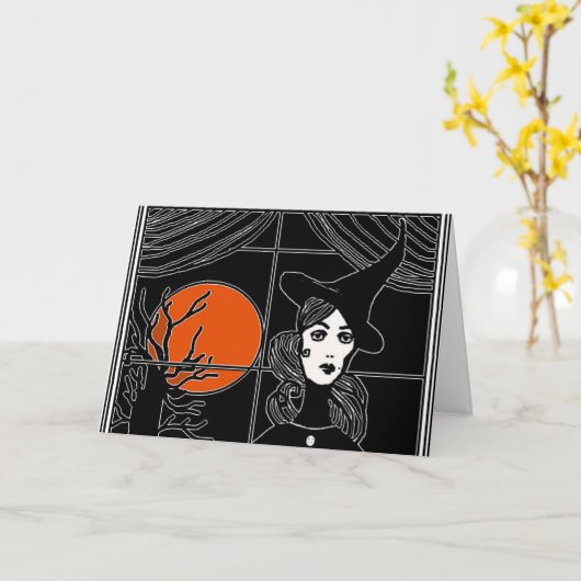 HAPPY HAUNTED HALLOWEEN KAART (Gele Bloem)