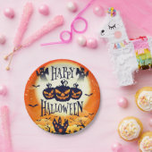Happy Haunted Halloween Papieren Bordje (Feest)