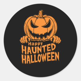 Happy Haunted Halloween Ronde Sticker