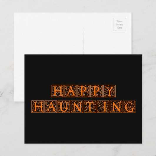 Happy Haunting Briefkaart (Voorkant / Achterkant)