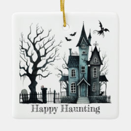 Happy Haunting Customize Keramisch Ornament