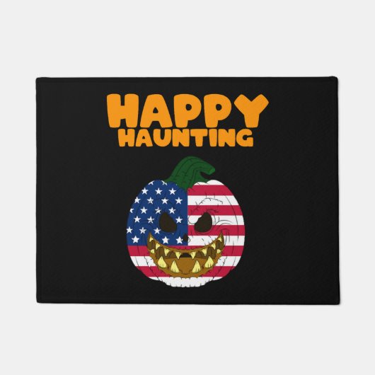 Happy Haunting Funny Halloween Mannen American Hor Deurmat (Voorkant)