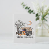 Happy Haunting | Halloween Camper | Spooky Briefkaart (Staand voorkant)